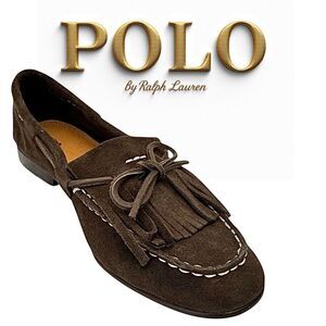 Ralph Lauren Polo Fringe-Trim Suede Loafer Women’s Size 9 Medium EUC